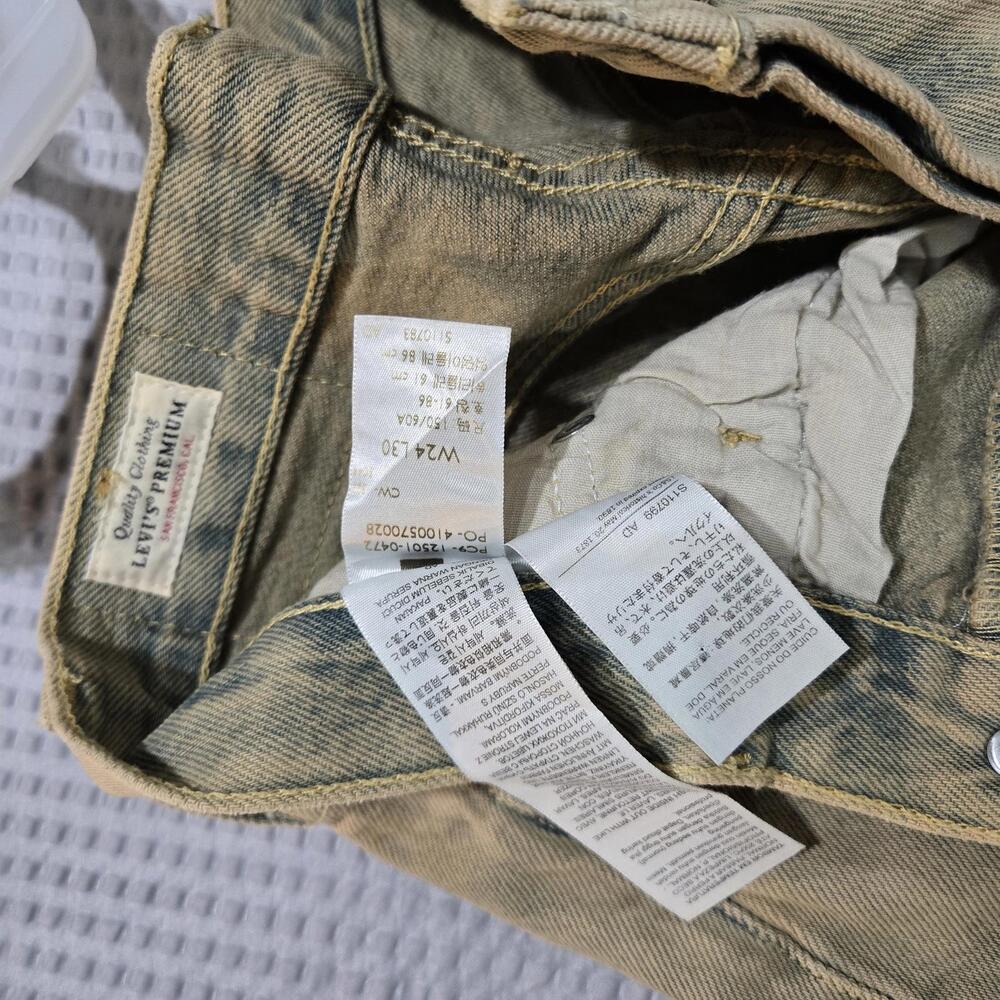 Levi’s Premium Women’s 501 Skinny Jeans 24x30 Cloudy Khaki Button Fly - Picture 5 of 9